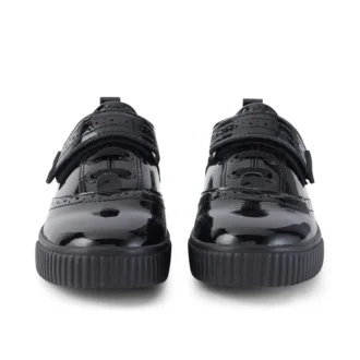 Zapatillas Tovni Brogue para niñas, charol negro