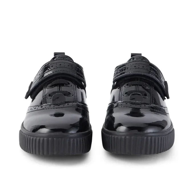 Zapatillas Tovni Brogue para niñas, charol negro