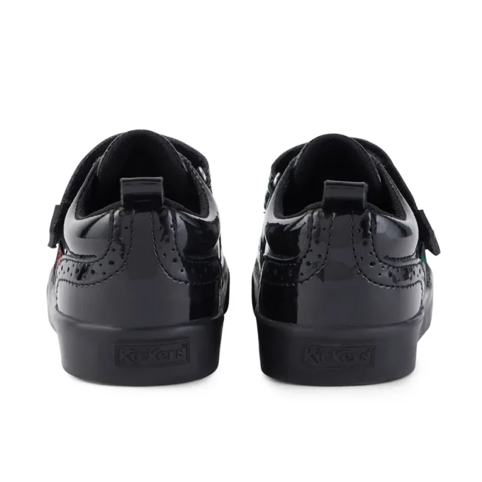 Zapatillas Tovni Brogue para niñas, charol negro