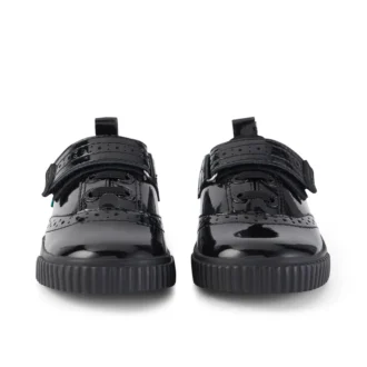 Zapatillas Tovni Brogue para niñas pequeñas, charol negro