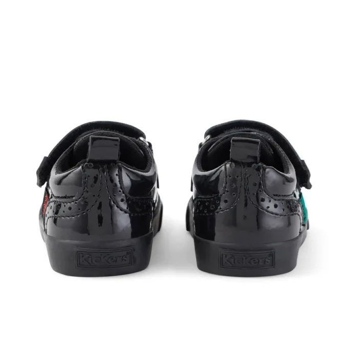Zapatillas Tovni Brogue para niñas pequeñas, charol negro