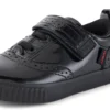 Zapatillas Tovni Brogue para niñas pequeñas, charol negro