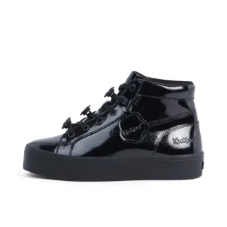 Zapatillas Tovni Stack Hi Flower de charol negro para mujer joven
