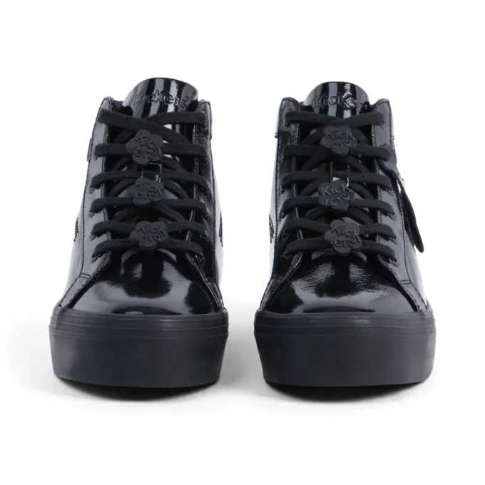 Zapatillas Tovni Stack Hi Flower de charol negro para mujer joven