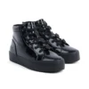 Zapatillas Tovni Stack Hi Flower de charol negro para mujer joven