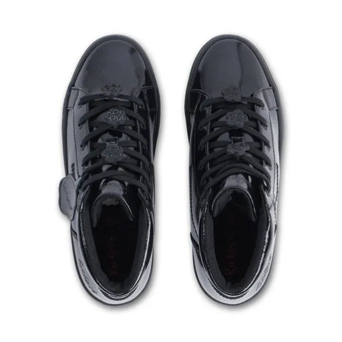 Zapatillas Tovni Stack Hi Flower de charol negro para mujer joven