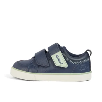 Zapatillas Tovni Twin ZigZag para niño pequeño, de cuero azul marino