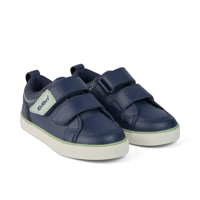 Zapatillas Tovni Twin ZigZag para niño pequeño, de cuero azul marino