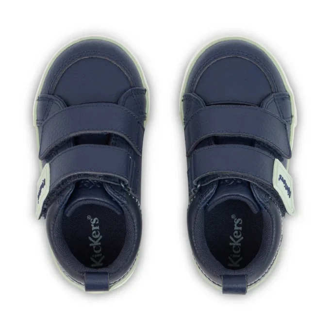 Zapatillas Tovni Twin ZigZag para niño pequeño, de cuero azul marino