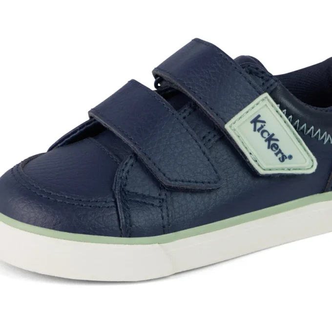 Zapatillas Tovni Twin ZigZag para niño pequeño, de cuero azul marino