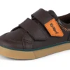 Zapatillas Tovni Twin ZigZag para niño pequeño, de piel marrón