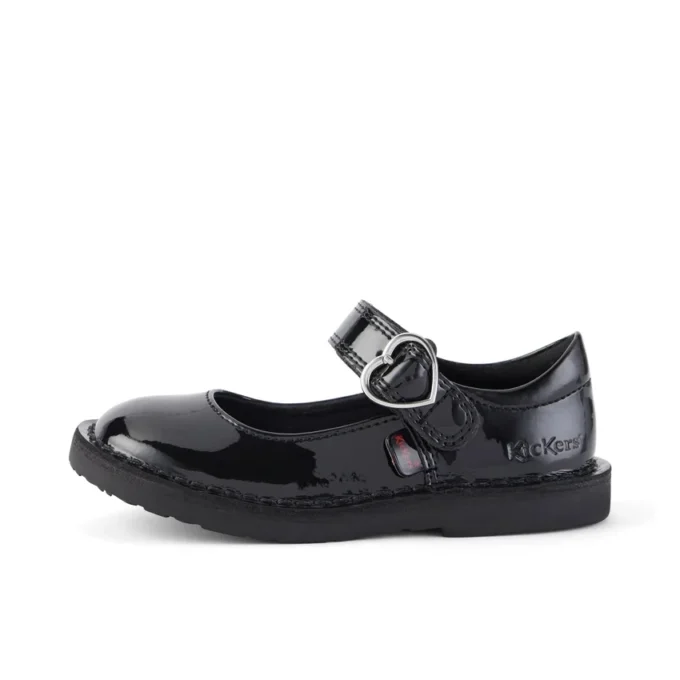 Zapatos de charol Adlar Heart Mj para niña, negros