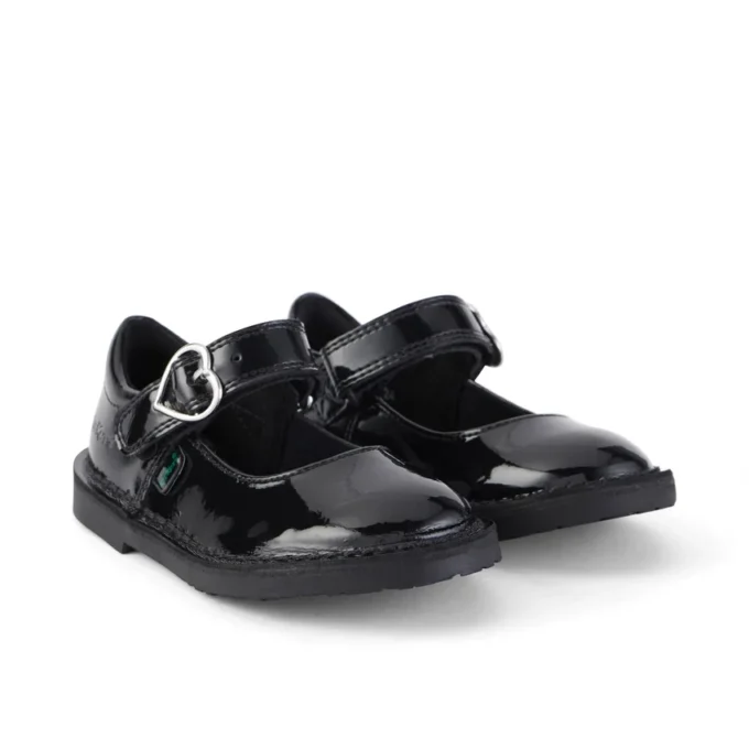 Zapatos de charol Adlar Heart Mj para niña, negros