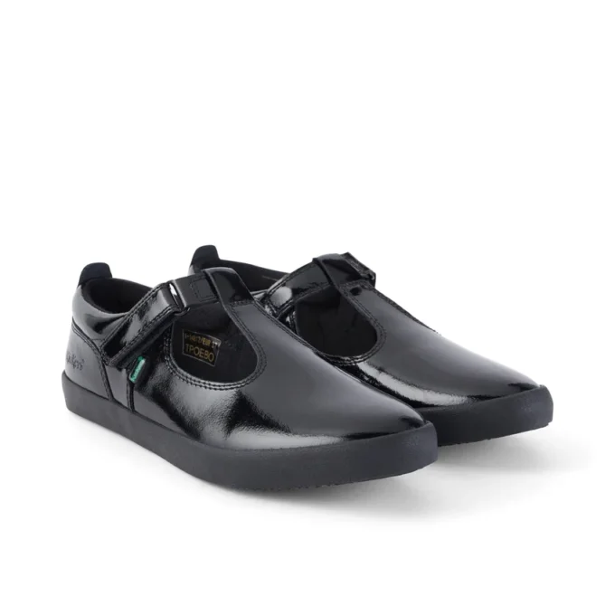 Zapatos de charol con barra en T Kariko para niñas, color negro
