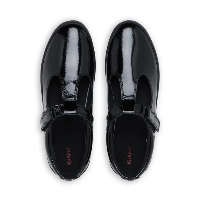 Zapatos de charol con barra en T Kariko para niñas, color negro