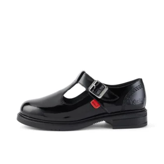 Zapatos de charol con barra en T Lach para niñas, color negro