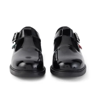 Zapatos de charol con barra en T Lach para niñas, color negro