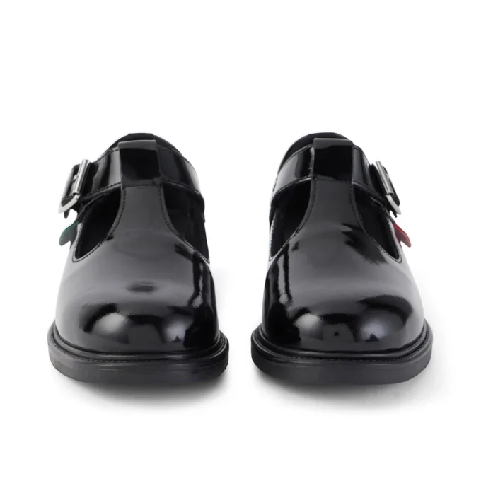 Zapatos de charol con barra en T Lach para niñas, color negro