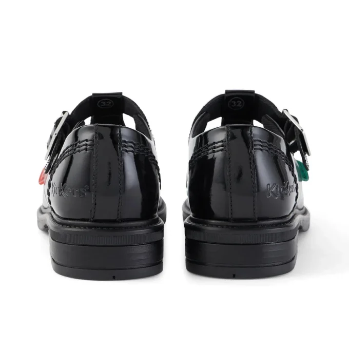 Zapatos de charol con barra en T Lach para niñas, color negro