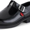 Zapatos de charol con barra en T Lach para niñas, color negro