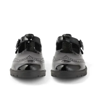 Zapatos de charol con barra en T Lachly Brogue para niñas, color negro