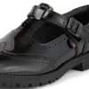 Zapatos de charol con barra en T Lachly Brogue para niñas, color negro