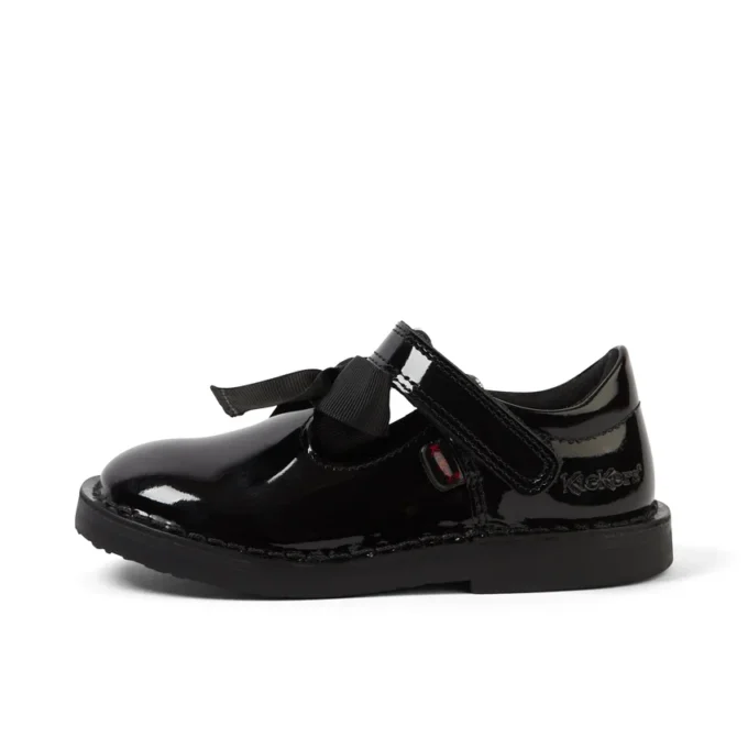 Zapatos de charol con lazo y barra en T Adlar para niñas, en negro
