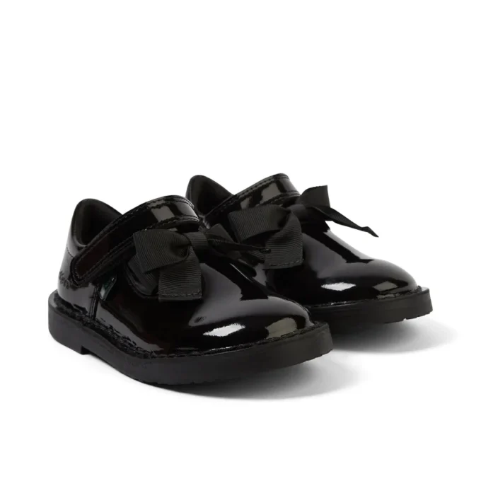 Zapatos de charol con lazo y barra en T Adlar para niñas, en negro
