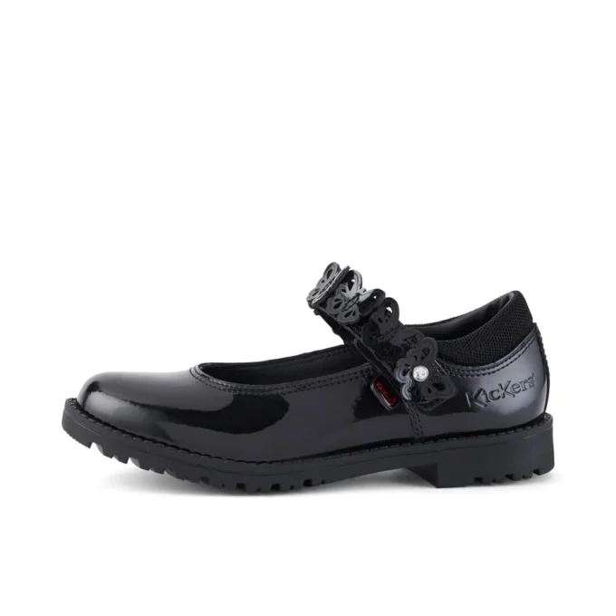 Zapatos de charol Lachly Butterfly MJ para niñas, en color negro