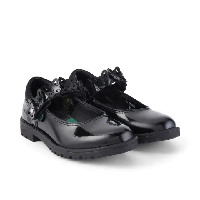 Zapatos de charol Lachly Butterfly MJ para niñas, en color negro