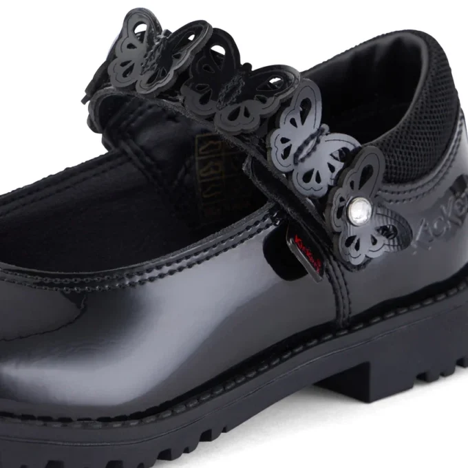 Zapatos de charol Lachly Butterfly MJ para niñas, en color negro