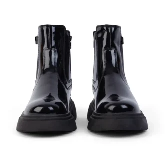 Zapatos de mujer junior Kenzi Chelsea de charol negro