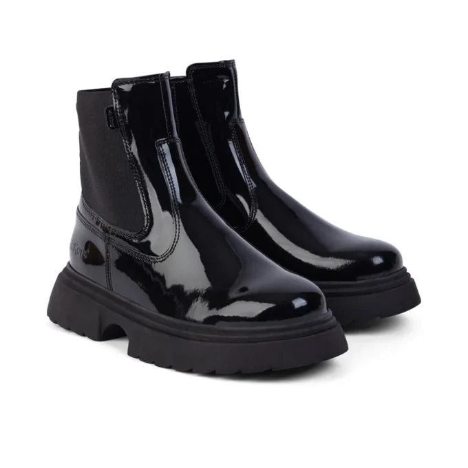 Zapatos de mujer junior Kenzi Chelsea de charol negro