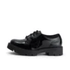 Zapatos de mujer Kori con cordones, charol negro