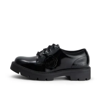 Zapatos de mujer Kori con cordones, charol negro