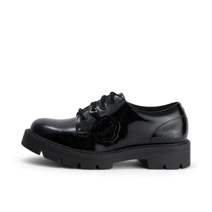 Zapatos de mujer Kori con cordones, charol negro