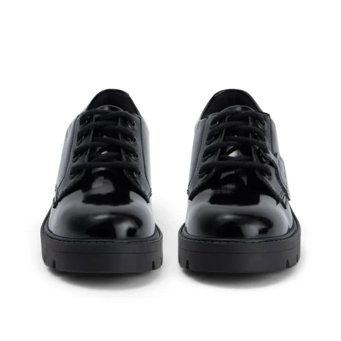 Zapatos de mujer Kori con cordones, charol negro
