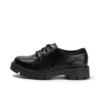 Zapatos de mujer Kori con cordones, piel de alto brillo, negros