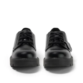 Zapatos de mujer Kori con cordones, piel de alto brillo, negros
