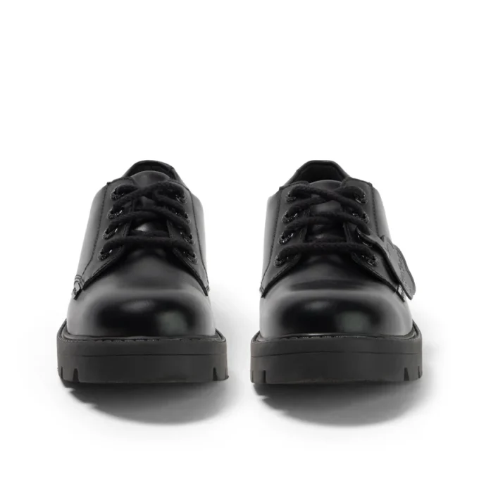 Zapatos de mujer Kori con cordones, piel de alto brillo, negros
