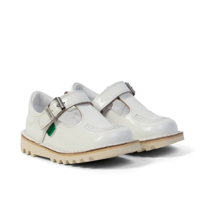 Zapatos de niña con Kick T-Bar, blancos