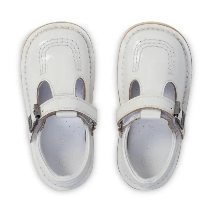 Zapatos de niña con Kick T-Bar, blancos