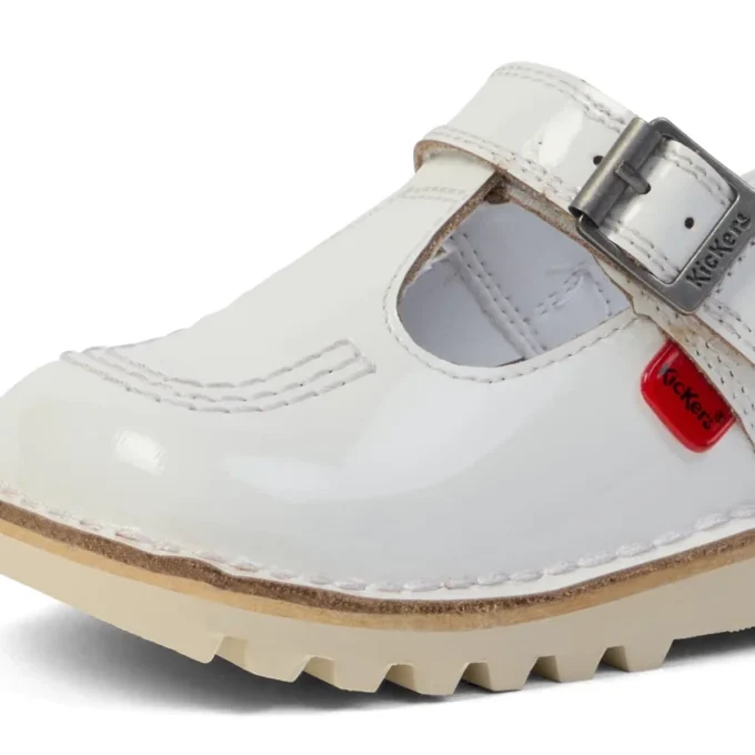 Zapatos de niña con Kick T-Bar, blancos