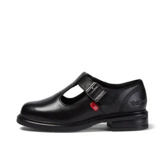Zapatos de niña Lach T-Bar de piel negra