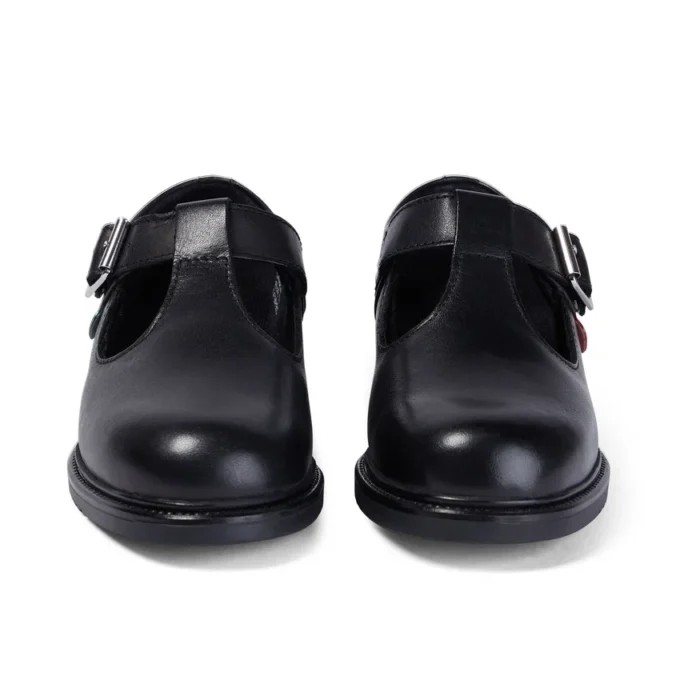 Zapatos de niña Lach T-Bar de piel negra