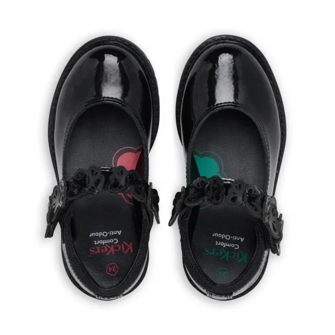 Zapatos de niña Lachly Butterfly Mj de charol negro