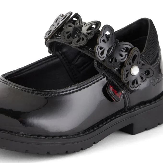 Zapatos de niña Lachly Butterfly Mj de charol negro