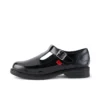 Zapatos de piel con barra en T Lach para mujer joven, color negro
