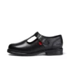 Zapatos de piel con barra en T Lach para mujer joven, color negro