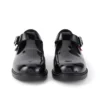 Zapatos de piel con barra en T Lach para mujer joven, color negro